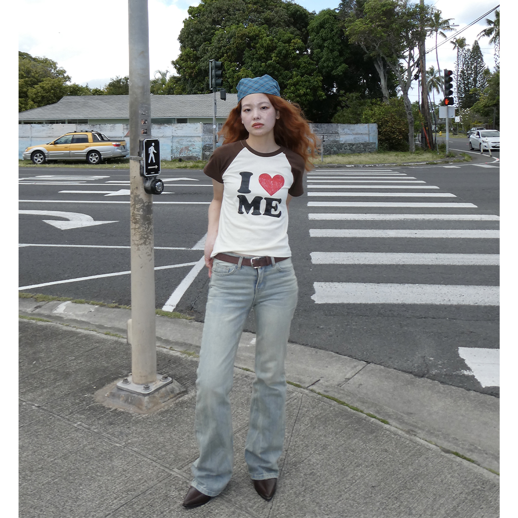 ポイントロゴグラフィックラグランTシャツ