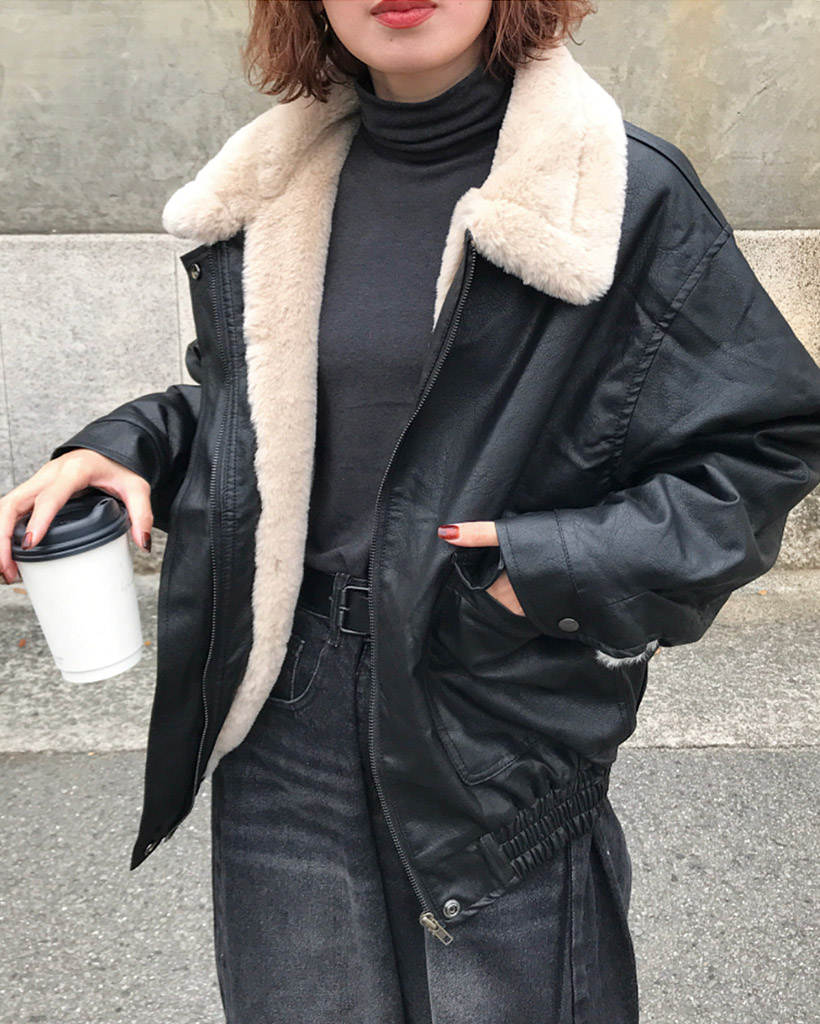 ボアカラーライダースジャケット | ファッション通販サイト NUGU