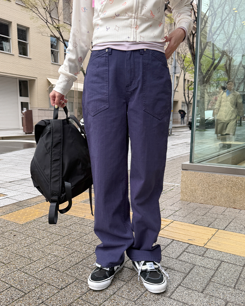 スラッシュユニークポケットコットンパンツ