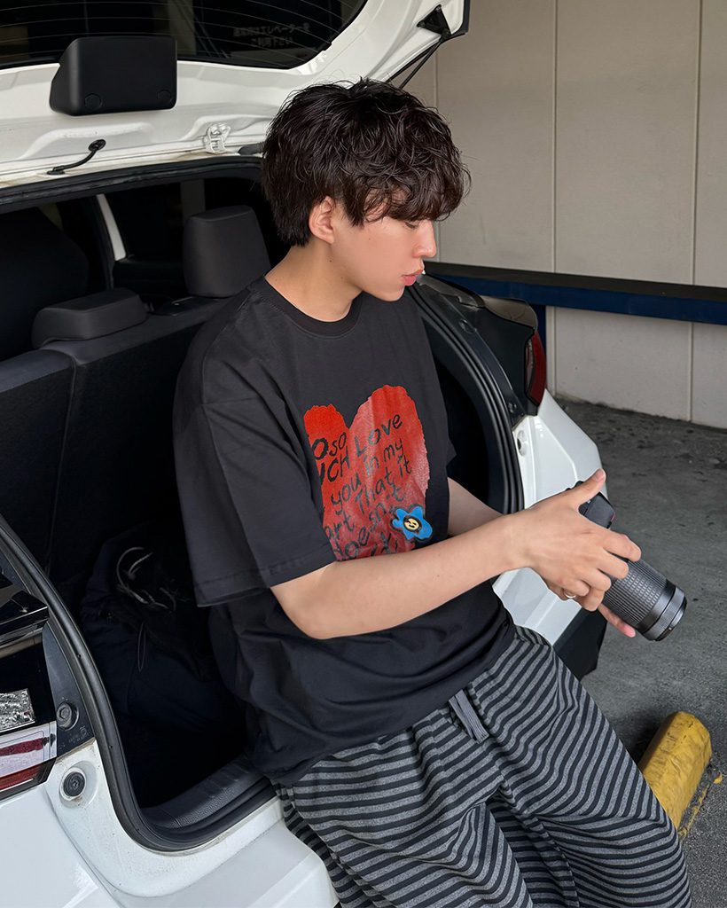 （ユニセックス）クレヨンハート半袖Tシャツ