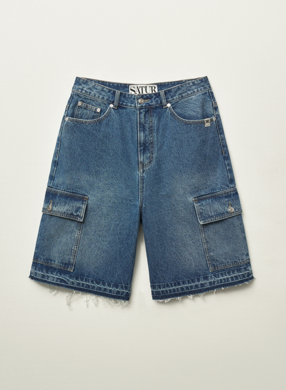 ■SATUR■ Gabon denim bermuda pants light blue SA252UHT01LB SATUR | 세터 | 가봉 데님 버뮤다 팬츠 라이트 블루