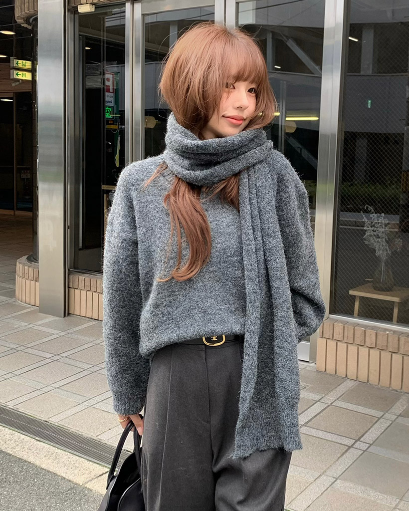 マフラーセットニット