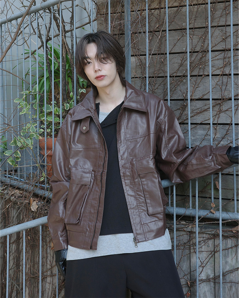 ビッグポケットレザージャケット