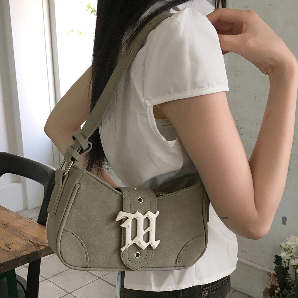 original] ロゴバックルスエードウォッシュクロストートバッグ