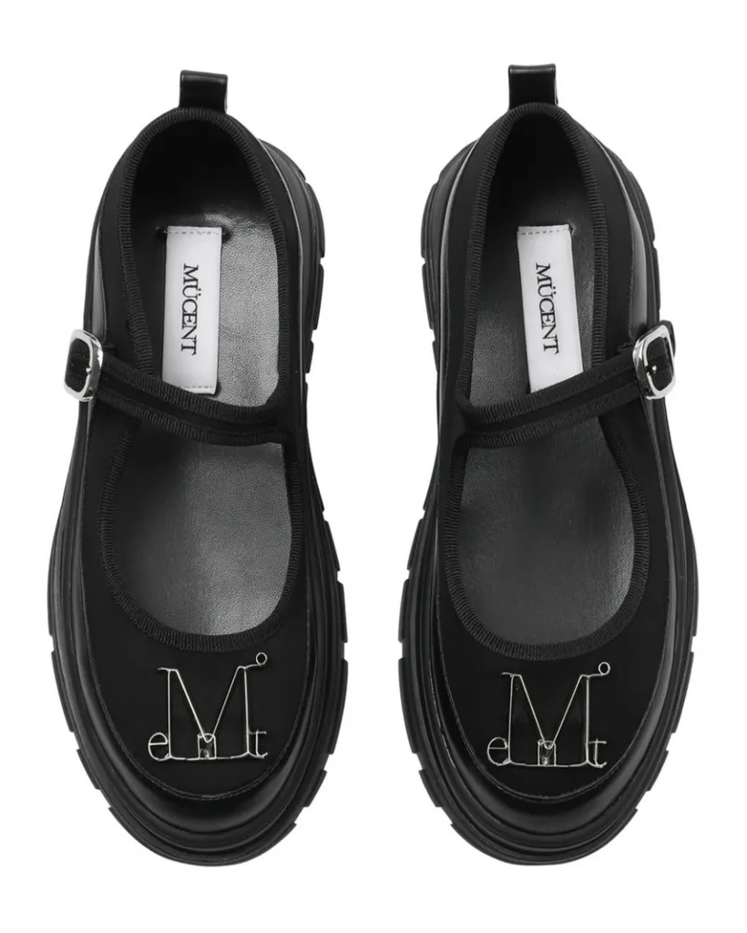 Tilia Metal Logo Point Mary Jane Shoes