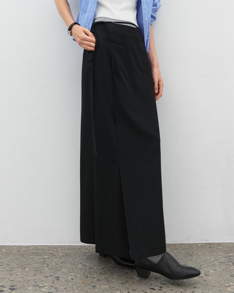 (SK-5046)ESSENTIAL FRONT SLIT LONG SKIRT