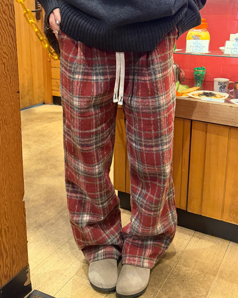 チェックバンディングコージーパンツ