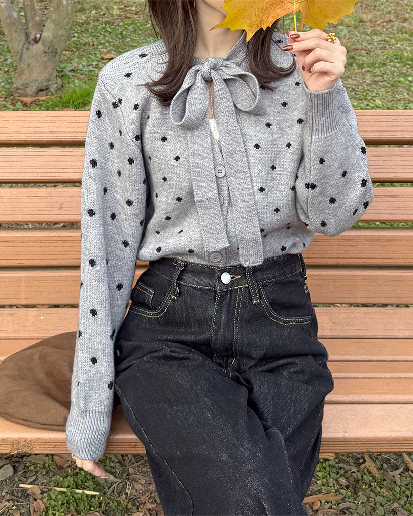 ドットタイカーディガン