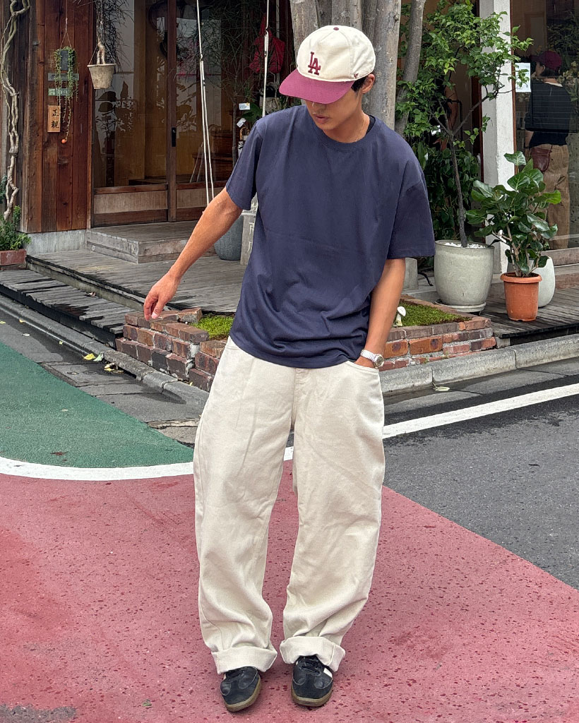 【yotuさま】タイシルク タイパンツ（薄ピンク）※残1 タイパンツ シンプル折返しプリント ミディアム丈（ショッキング