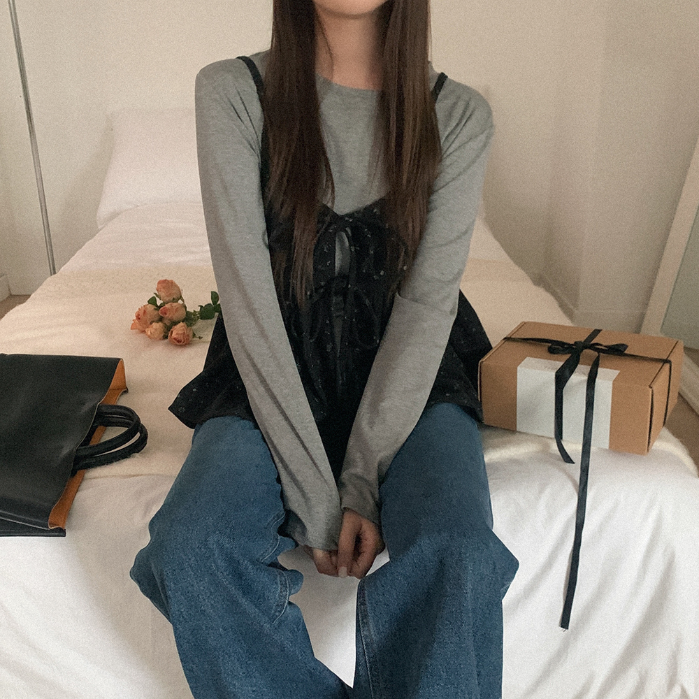 (set) フラワー柄 ビスチェ & トップス