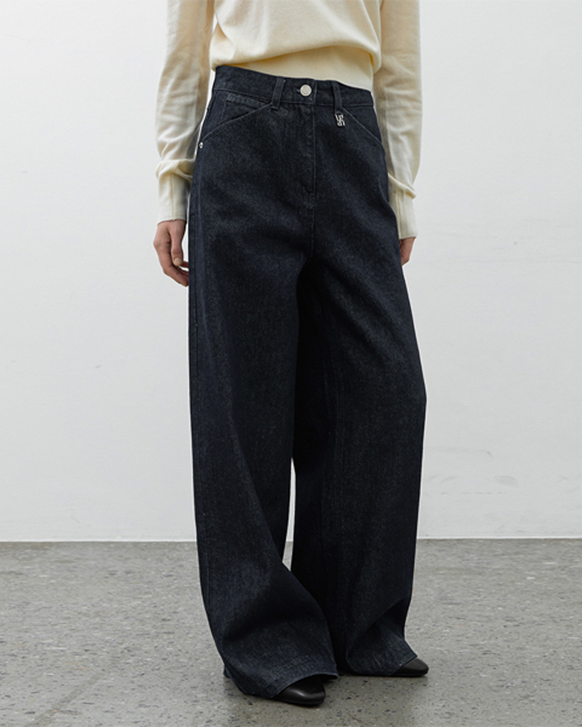 (PT-5703)ESSENTIAL INDIGO WIDE PANTS