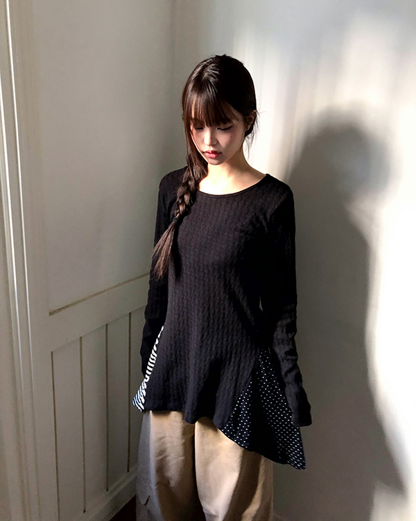 ボーダードットロングTシャツ | ファッション通販サイト NUGU