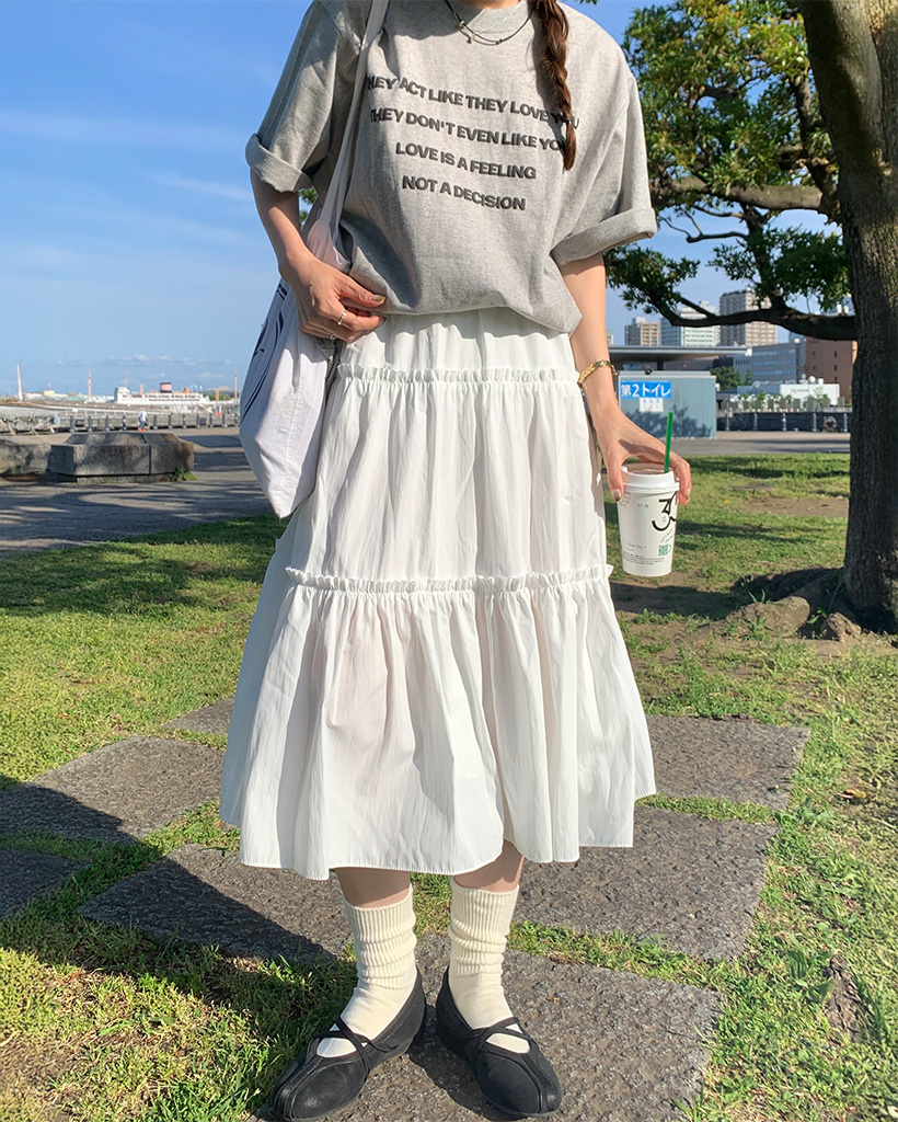 ティアードロングスカート