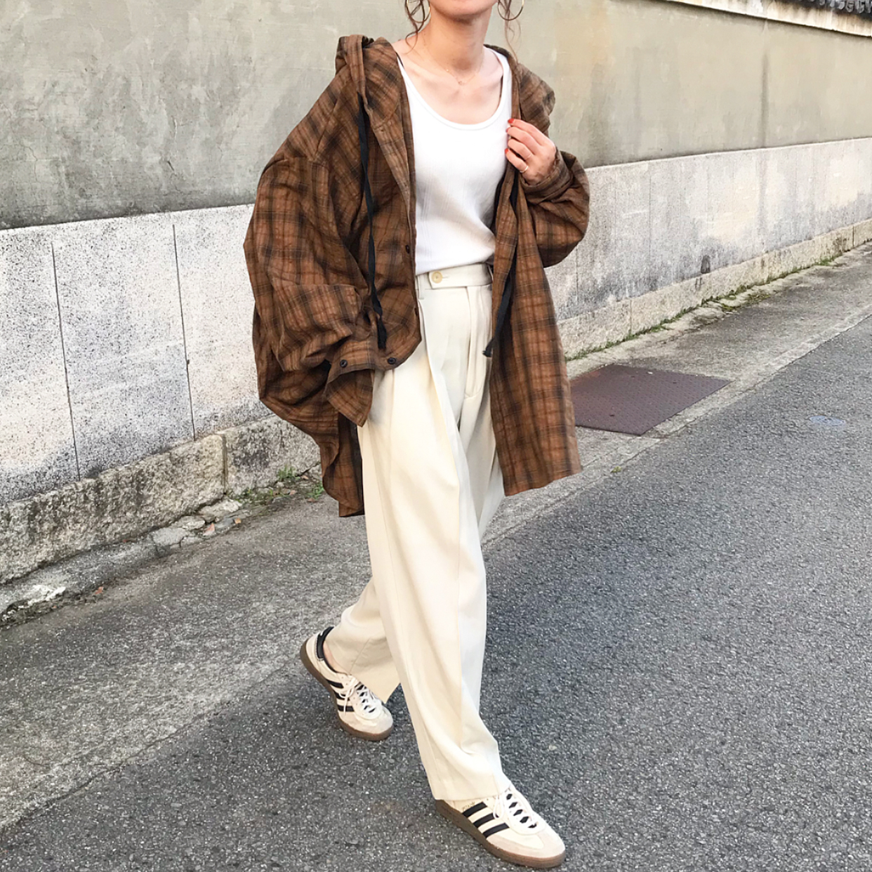 TKG テイケイジイ 遠藤商事 チェック コックシャツ・スタンドカラー