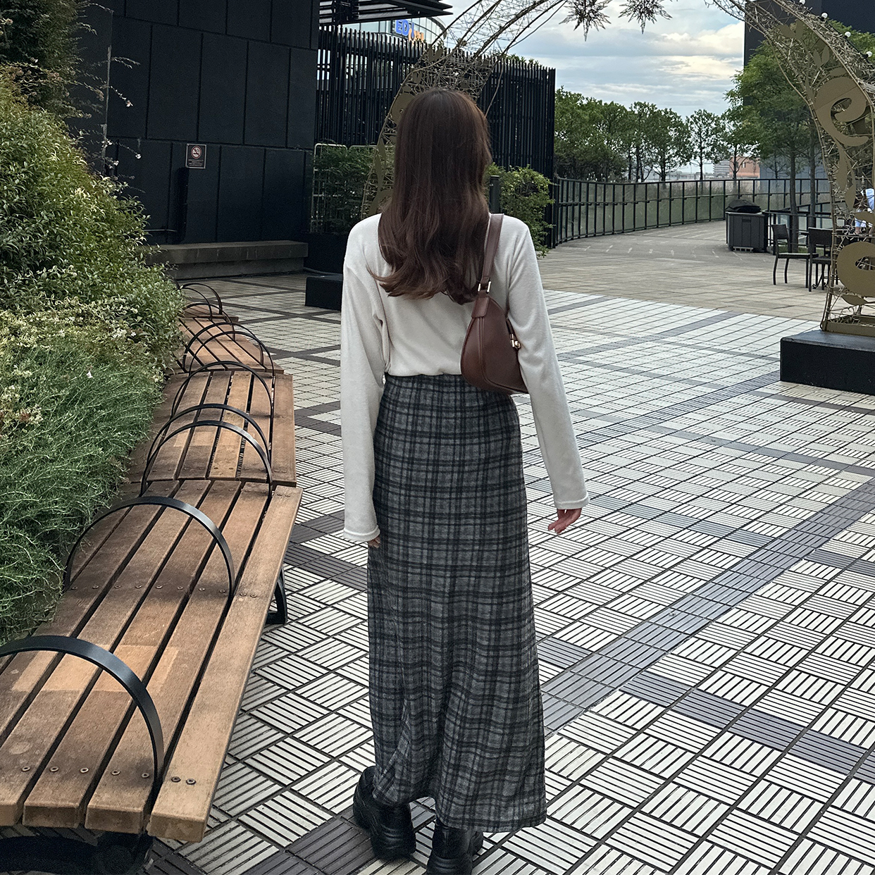 レトロチェックロングスカート | ファッション通販サイト NUGU