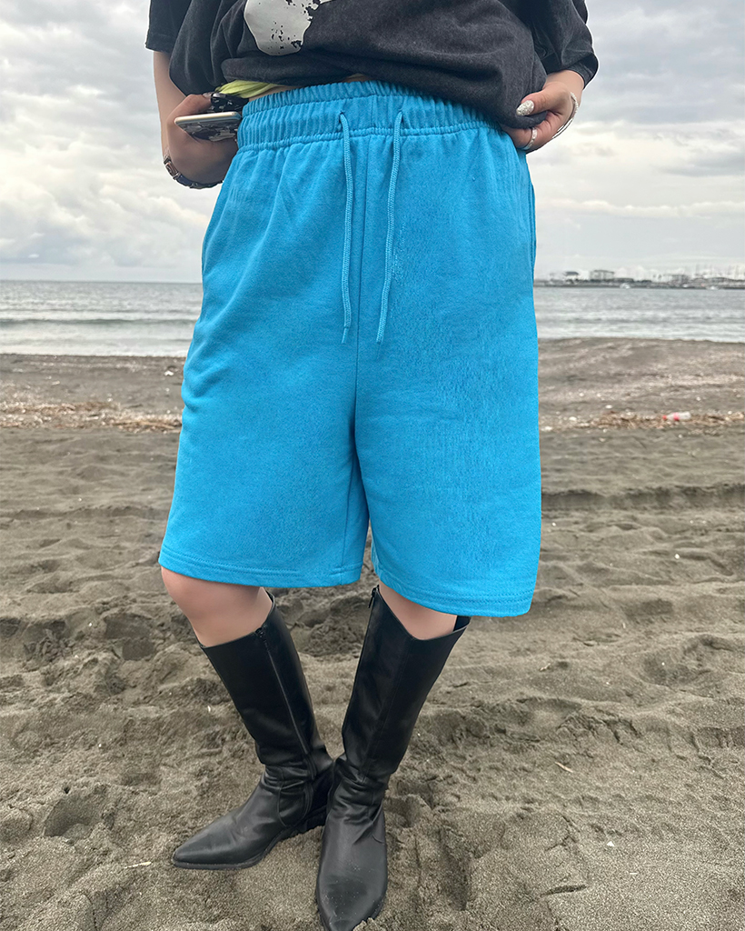 ワイドバミューダスウェットパンツ
