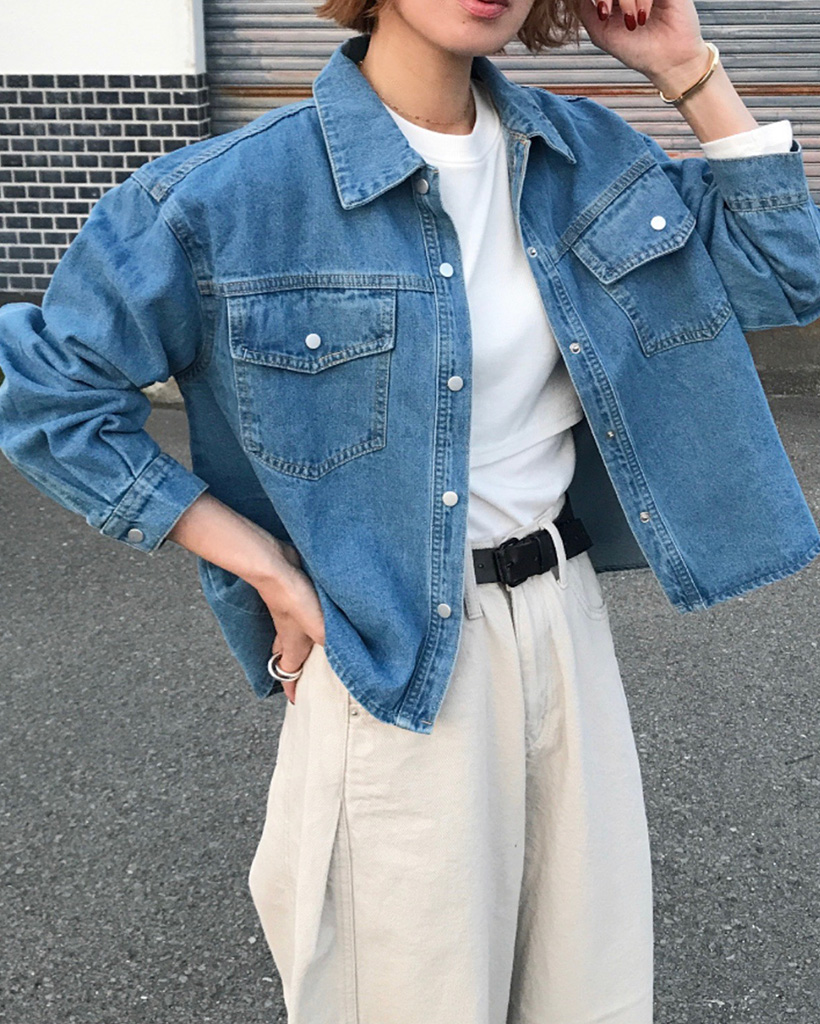 ポケットデニムシャツ