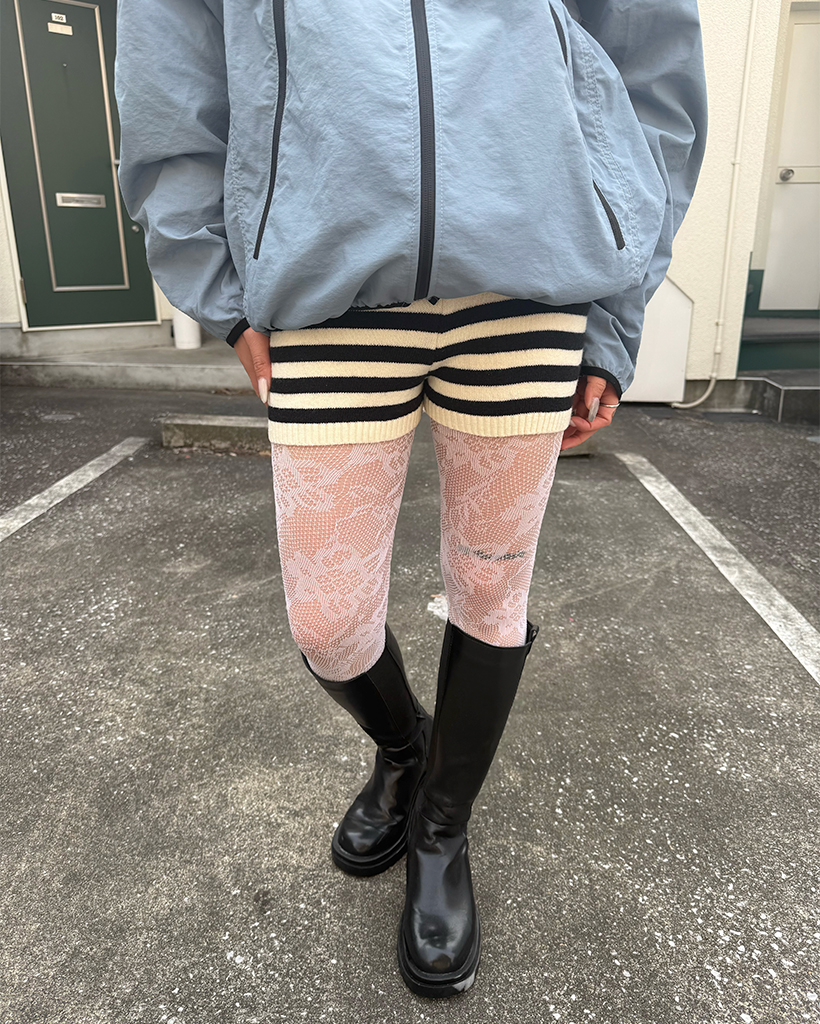 ボーダーニットショートパンツ