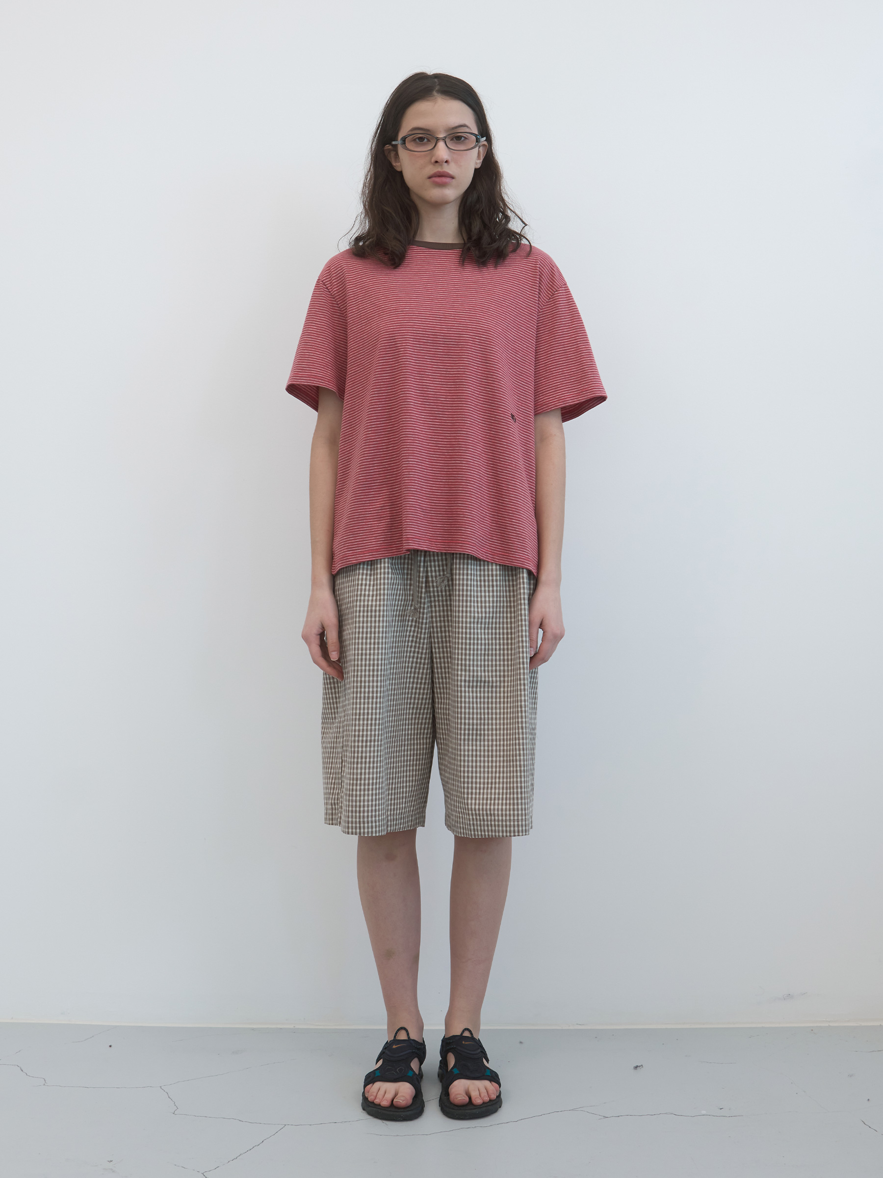 Classic Striped Boxy T-shirt (Red)