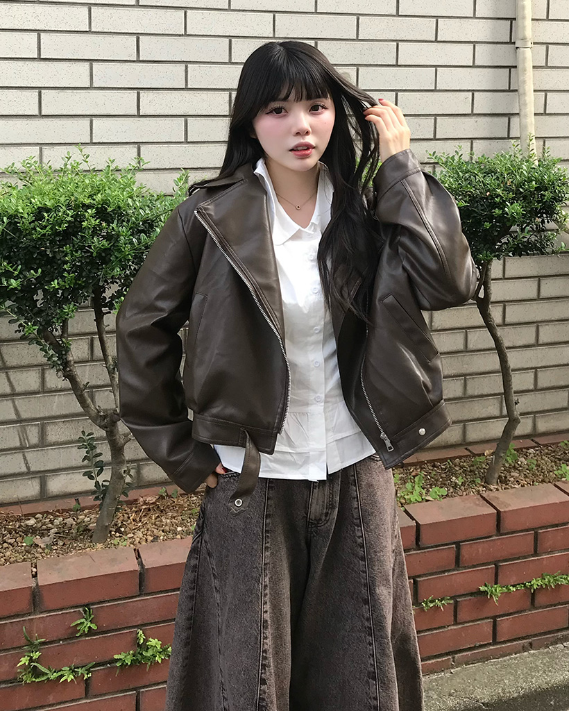 LILY BROWN クロップドレザージャケット クロップレザージャケット | ファッション通販サイト NUGU