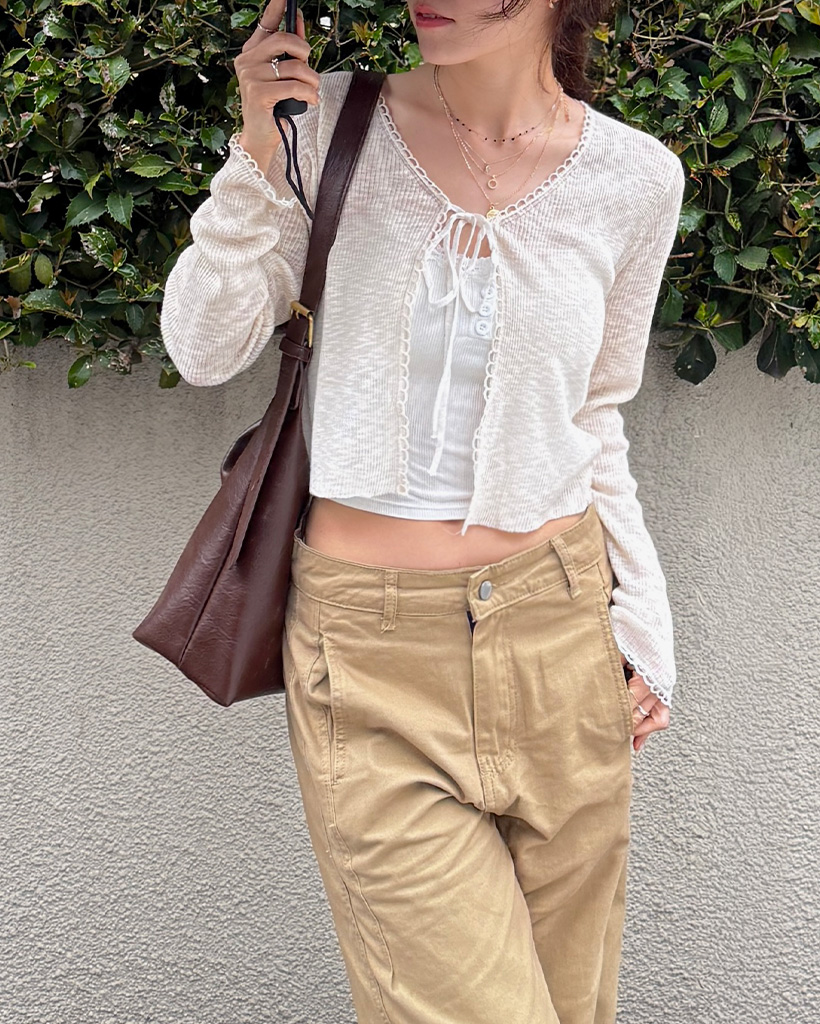 レースリボンカーディガン