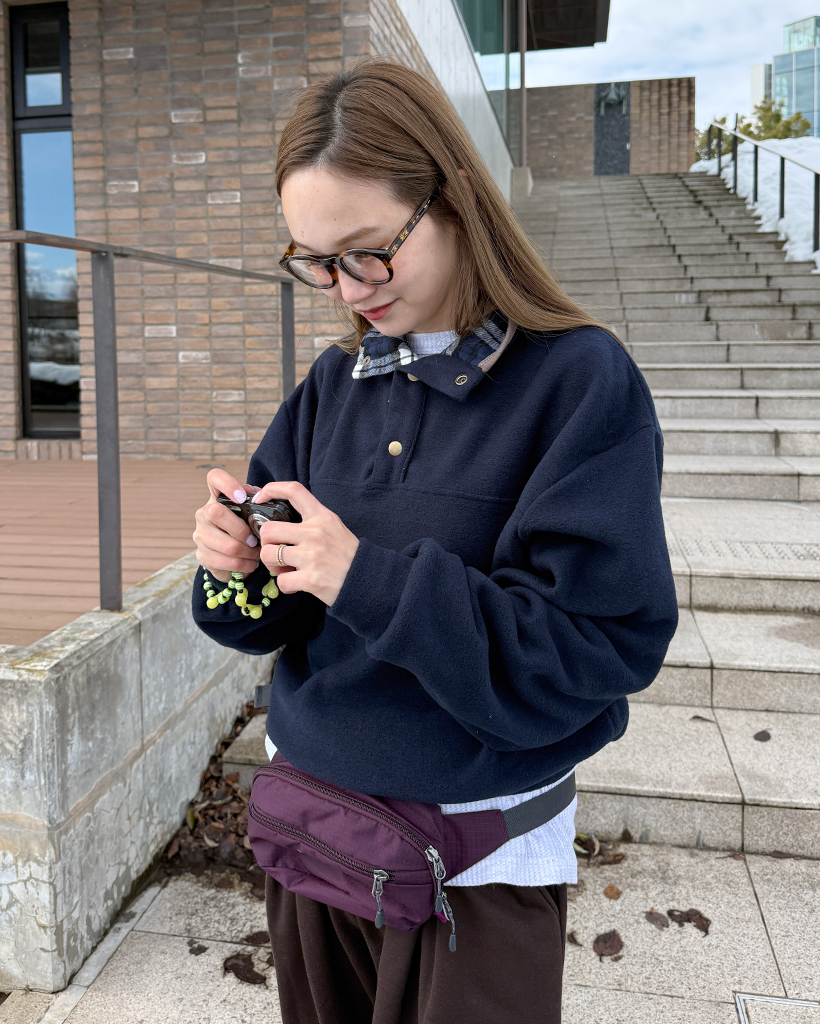 チェックフリースアノラック