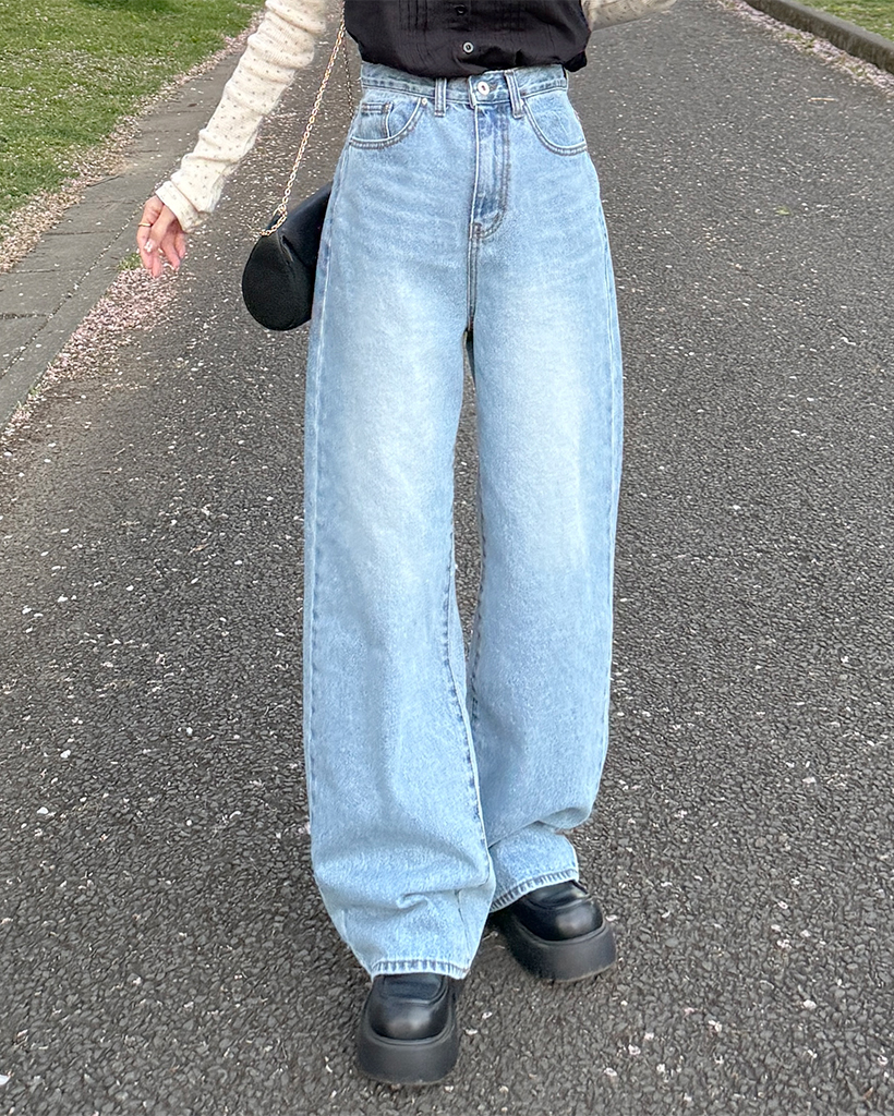 セミワイドフィットデニムパンツ