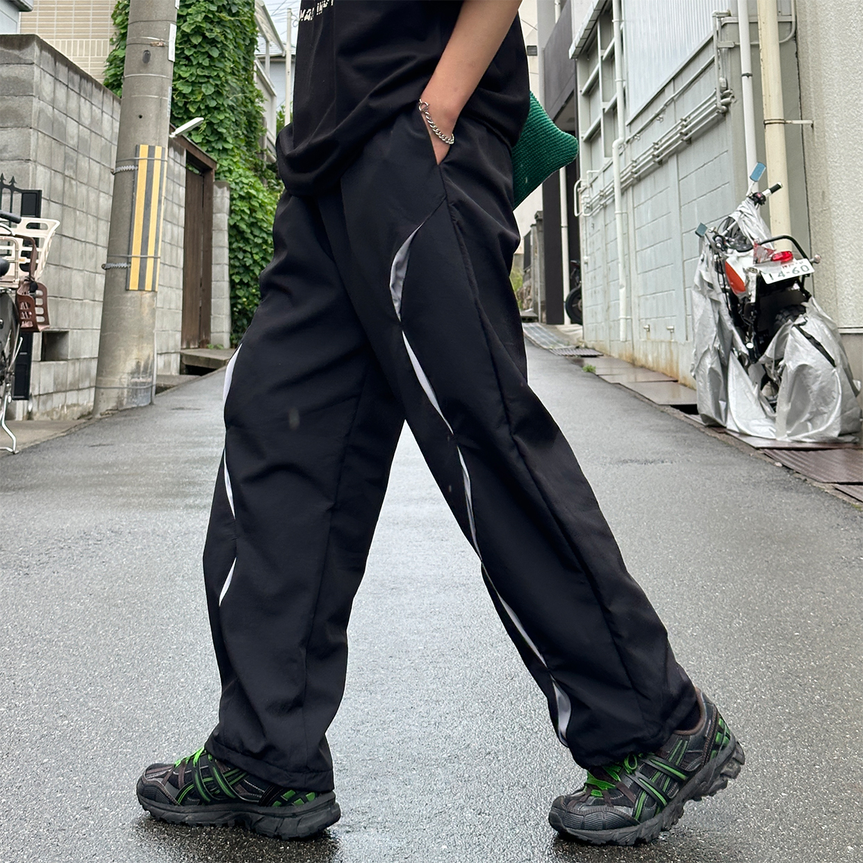 Kiko kostadinov ブラック 黒 パンツ スラックス サイドジップ