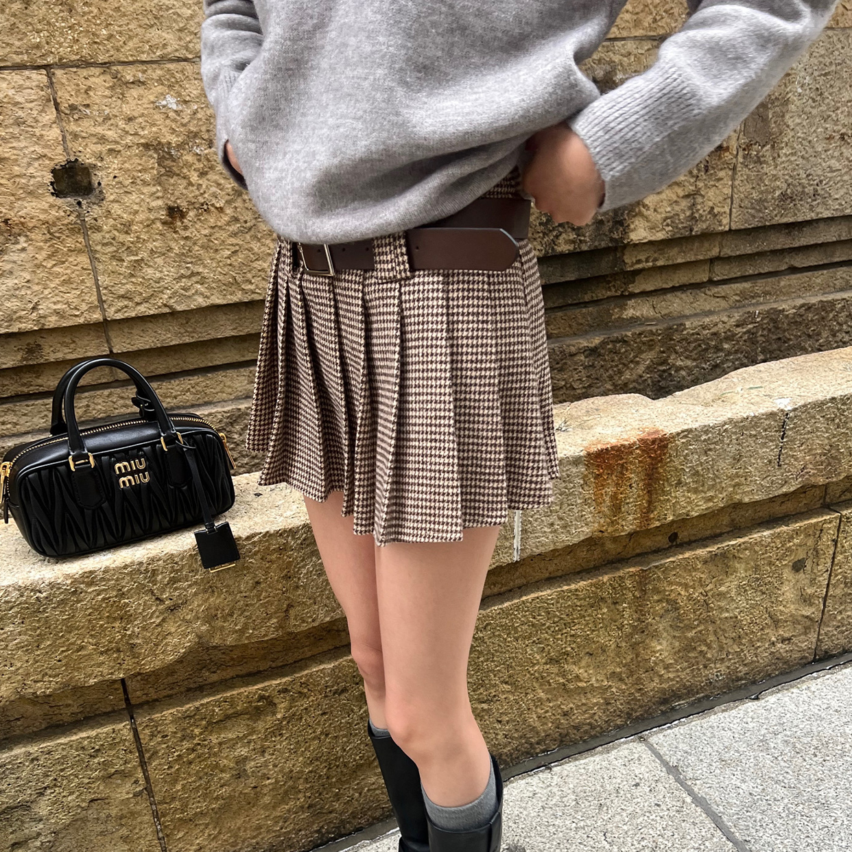 チェックベルトミニスカート | ファッション通販サイト NUGU