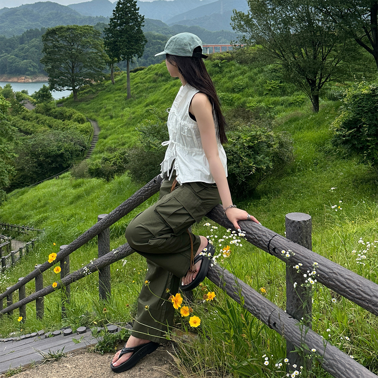 9090s ミリタリーカーゴパンツ カーキ THREE FIFTY STANDARD