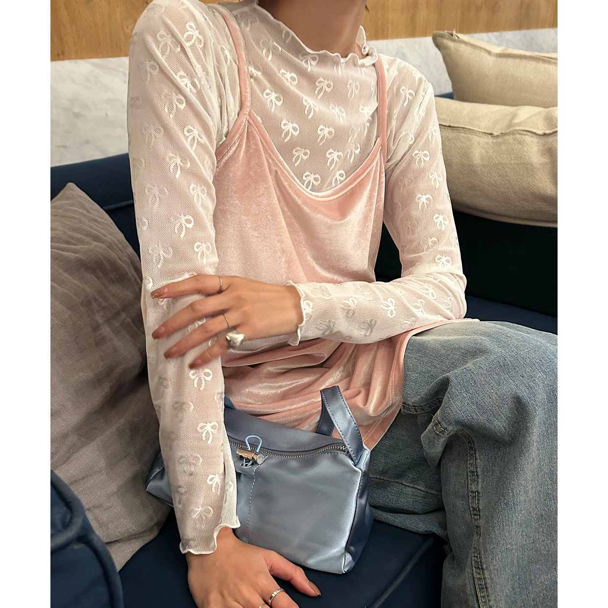 リボンシースルーTシャツ | ファッション通販サイト NUGU