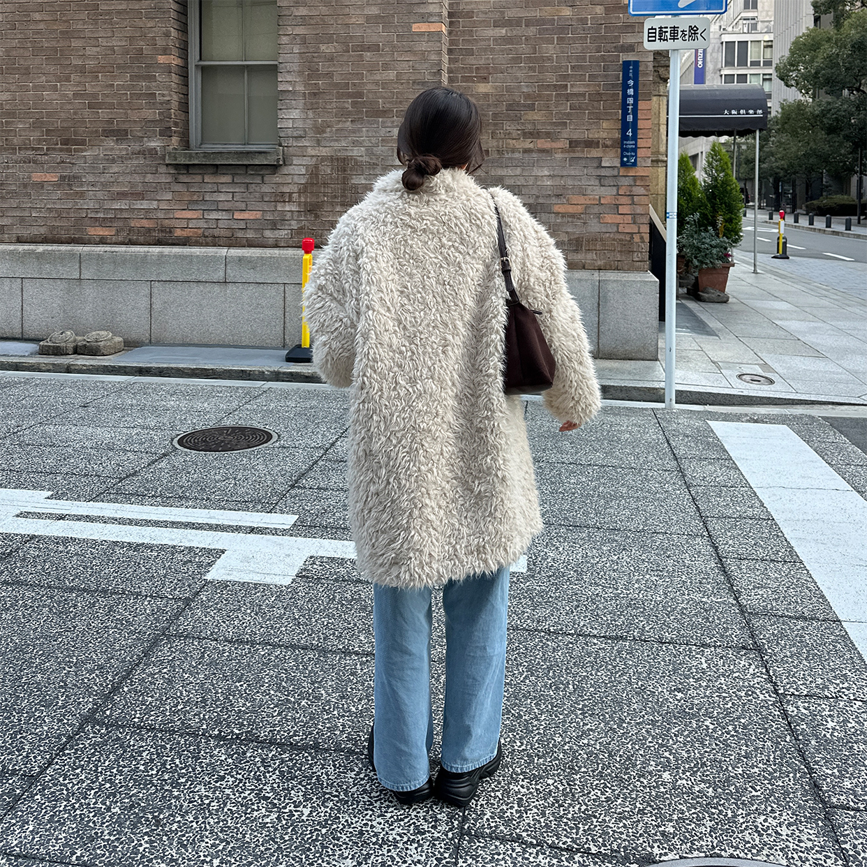 AINEAアイネア ポンチョ アウター エコファー ファーコート 38