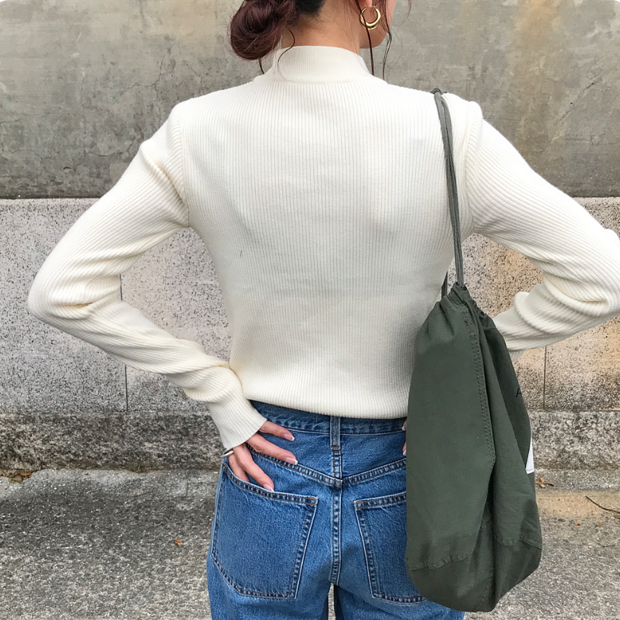 リブモックネックロンT | ファッション通販サイト NUGU