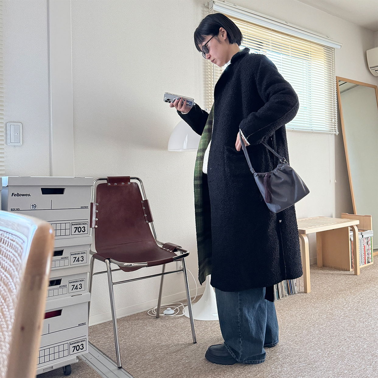 グリーンチェックロングコート | ファッション通販サイト NUGU 