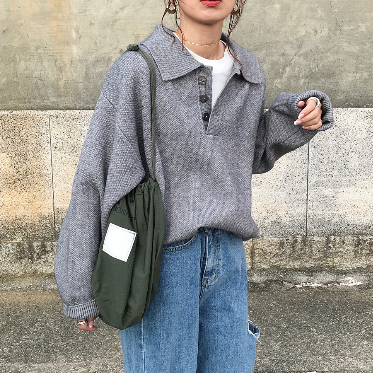 ユニセックス)ハードボタンカラーニット | ファッション通販