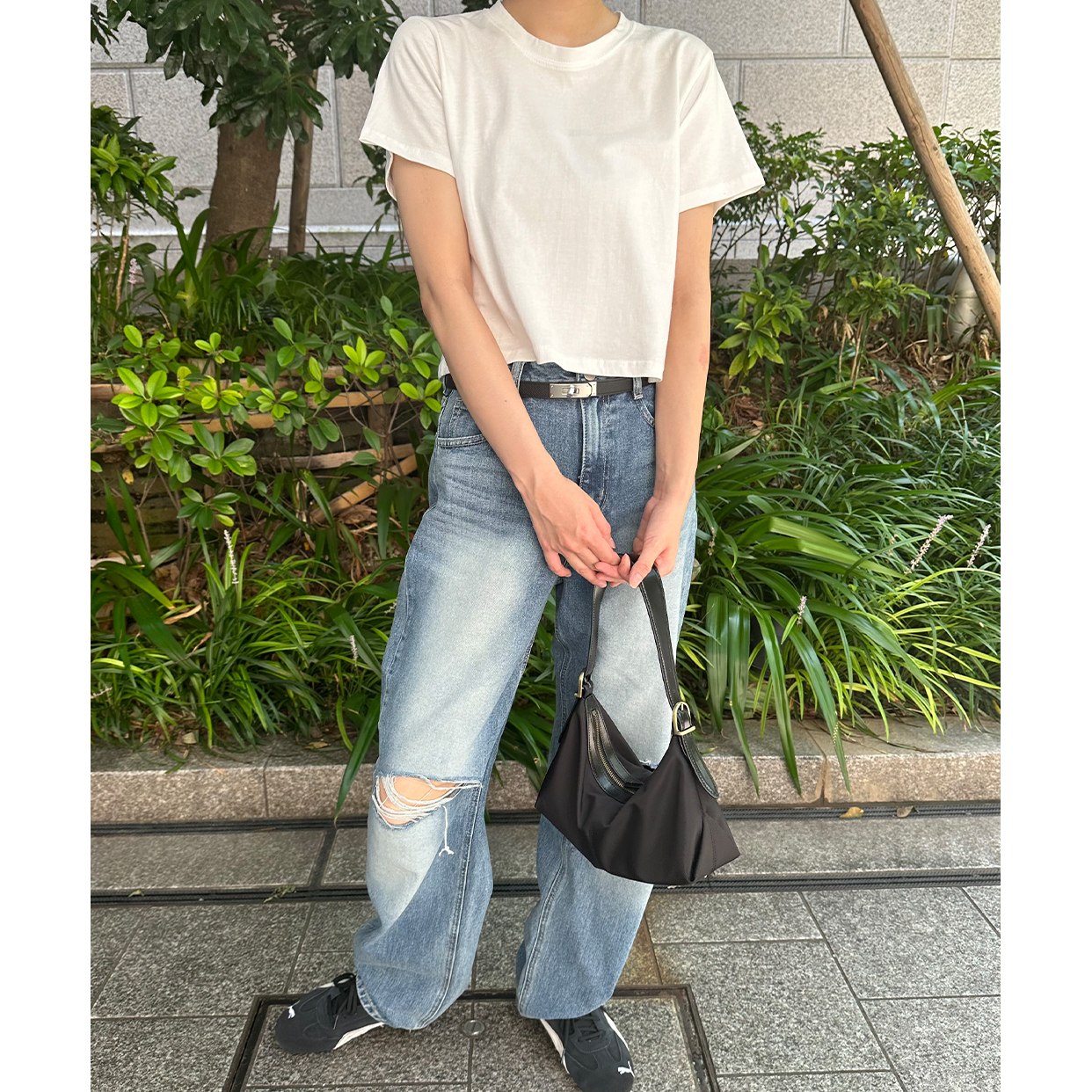 Nail Polish クロップド Tシャツ ホワイト の ウィメンズ Balenciaga Nail Polish クロップド T