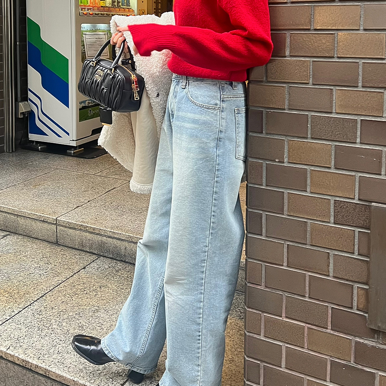 【2(g+c)】TWWホワイトワイドデニムパンツ　XS/S long TWWデニム】white | 2(g+c)