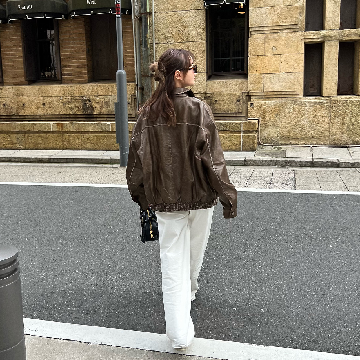 今季！フェイクレザージャケット LACーVERT コート アウター デザインポケットフェイクレザー