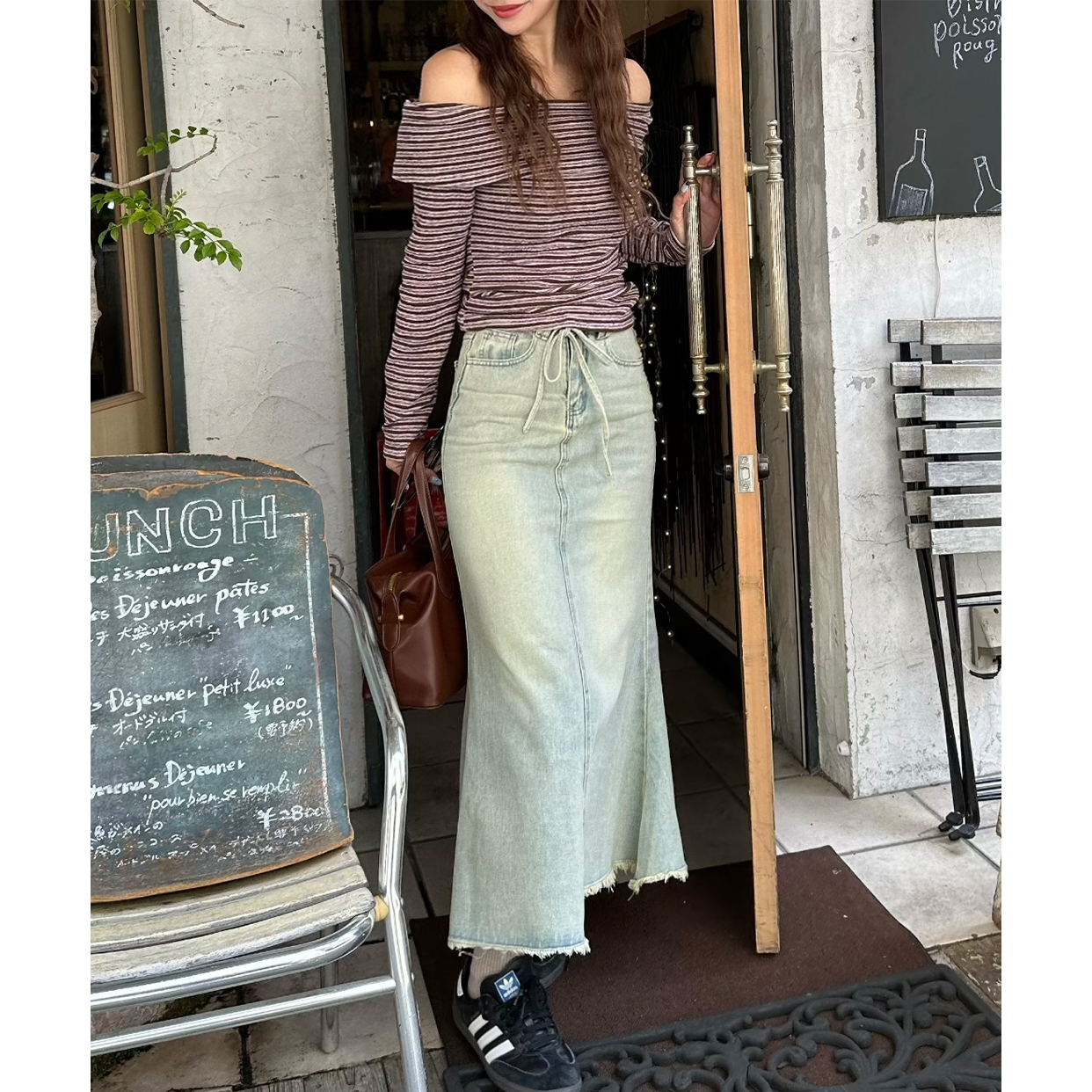 BEST 50]ボーダーオフショルダートップ | ファッション通販サイト NUGU