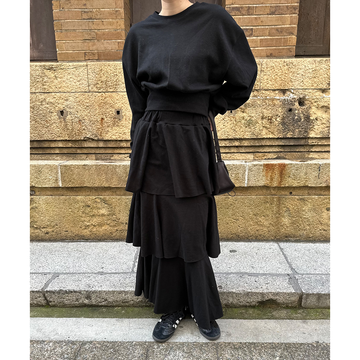 コットンスウェットロングティアードスカートセット | ファッション