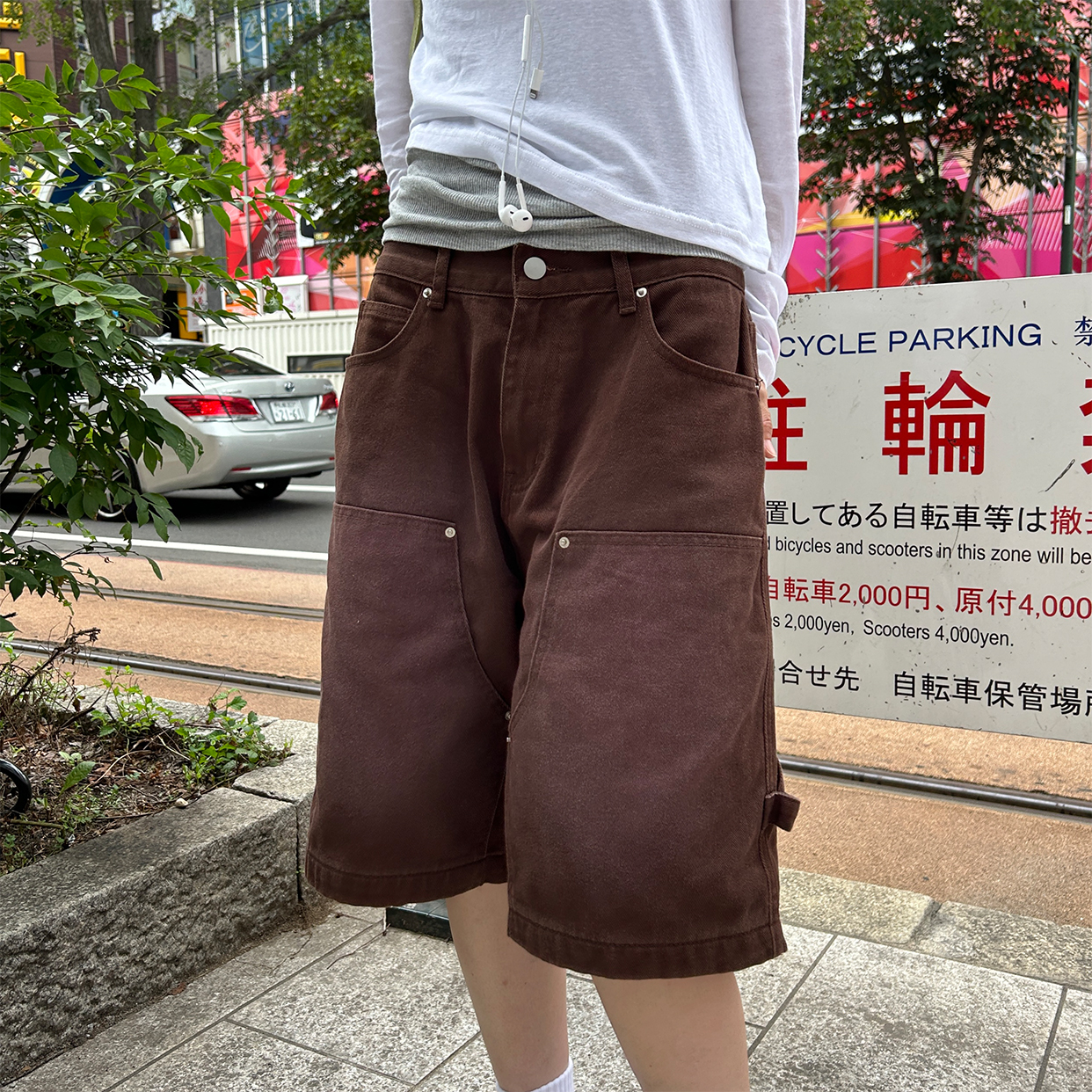 リフレクター付き黒ハーフパンツ スポーツハーフパンツ(Mサイズ ネービー): レディース