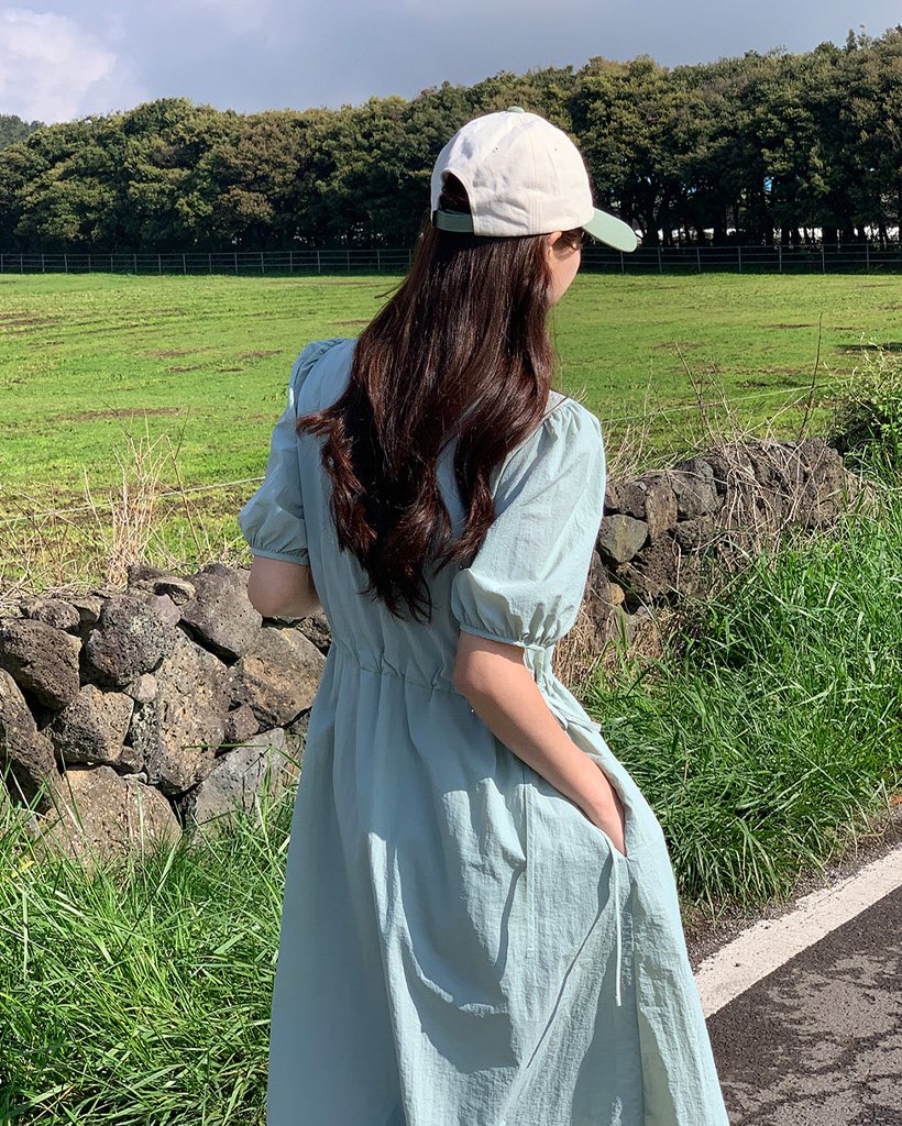 original/S-XL]ナイロンストリングロングワンピース