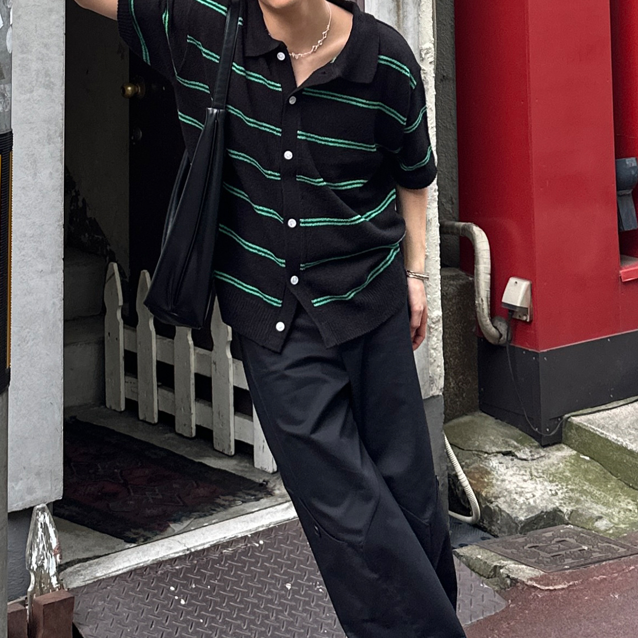 KOOI サマーニット シャツ　サイズL KOOI サマーニット シャツ サイズL トップス