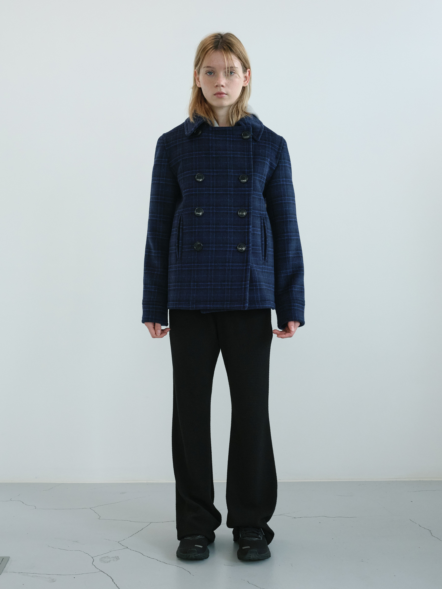 Nubby Banding Bootcut Pants (Black)