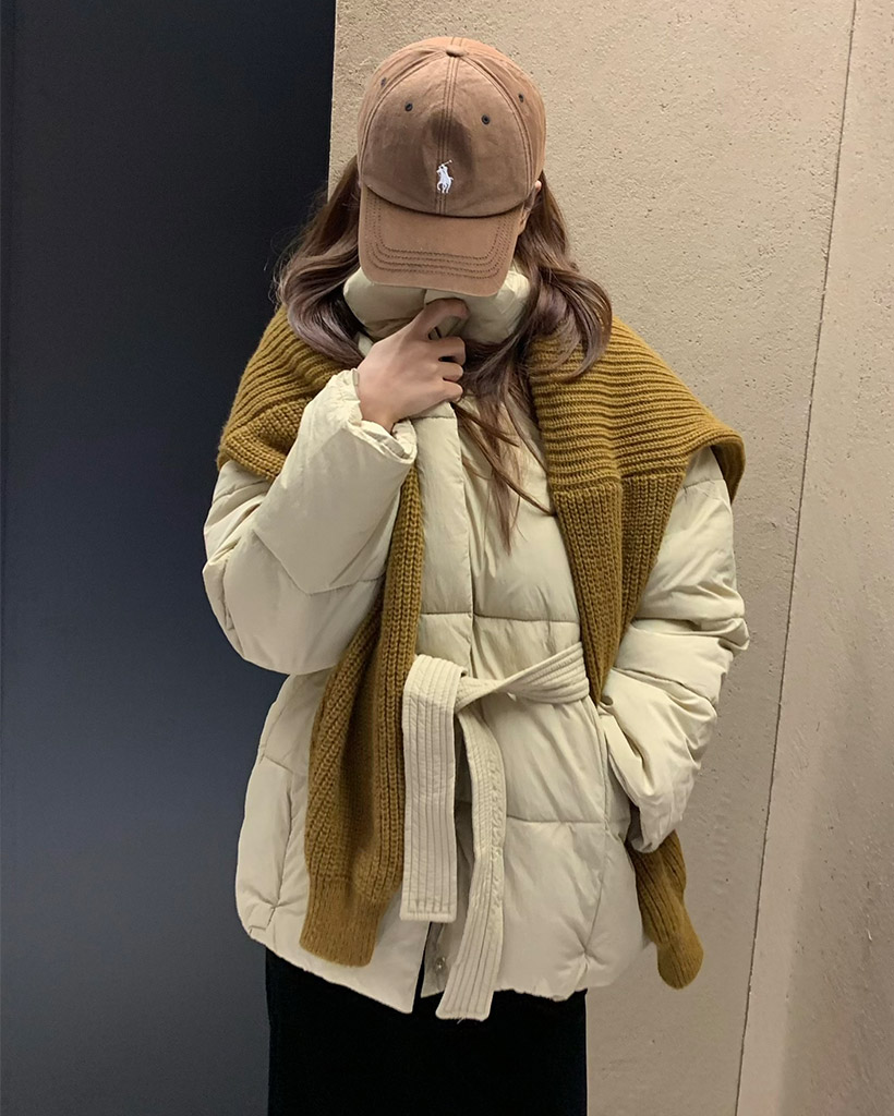 ハイネックベルトセットダウンジャケット