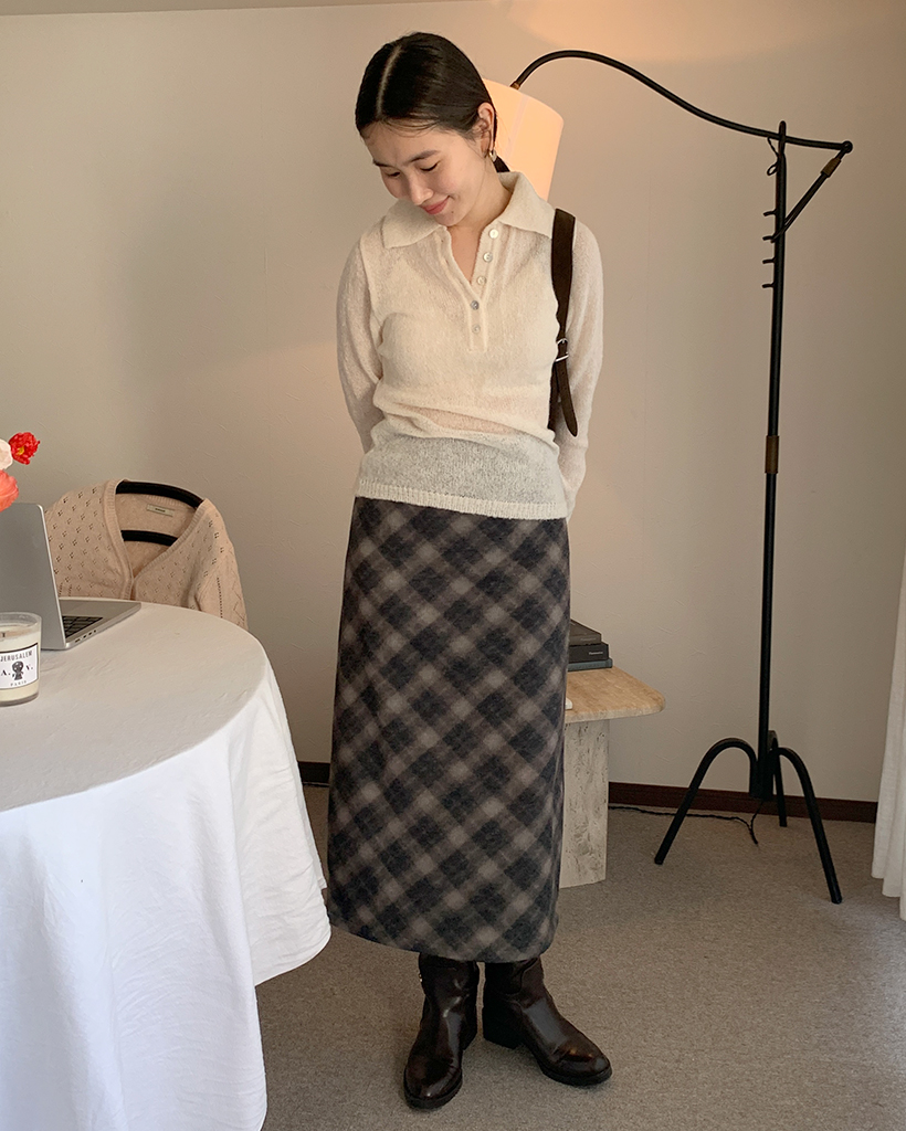クラシックチェックロングスカート