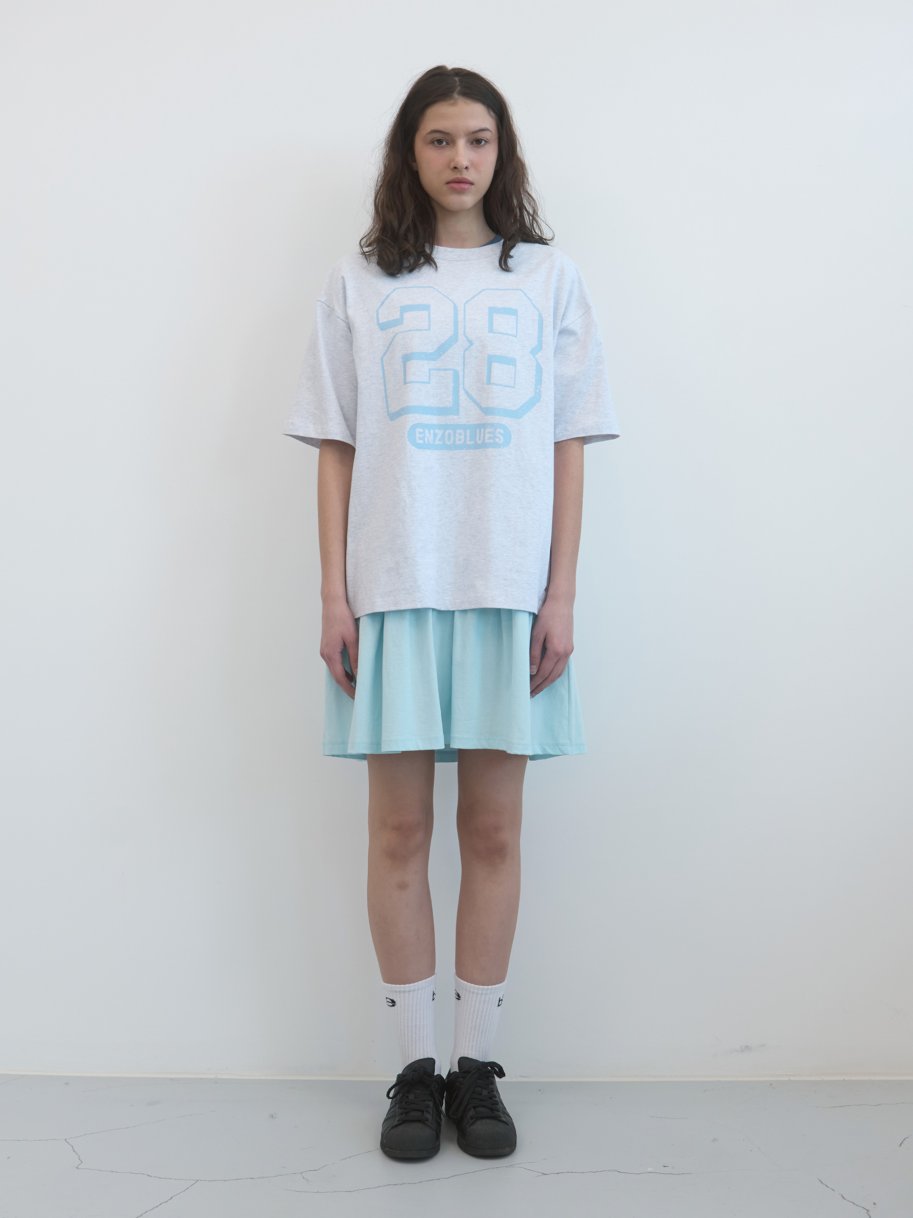 28 Block Boxy T-shirt (Light Grey)