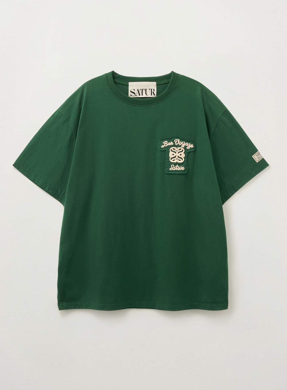 【SATUR】BON VOYAGE RAW-CUT APPLIQUE T-SHIRT Bon Voyage Raw-Cut Applique T-Shirt - Brick Orange