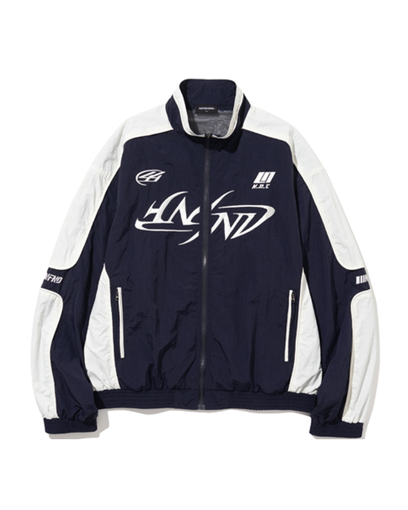 Tribal Logo Nylon Racing Jacket - Navy