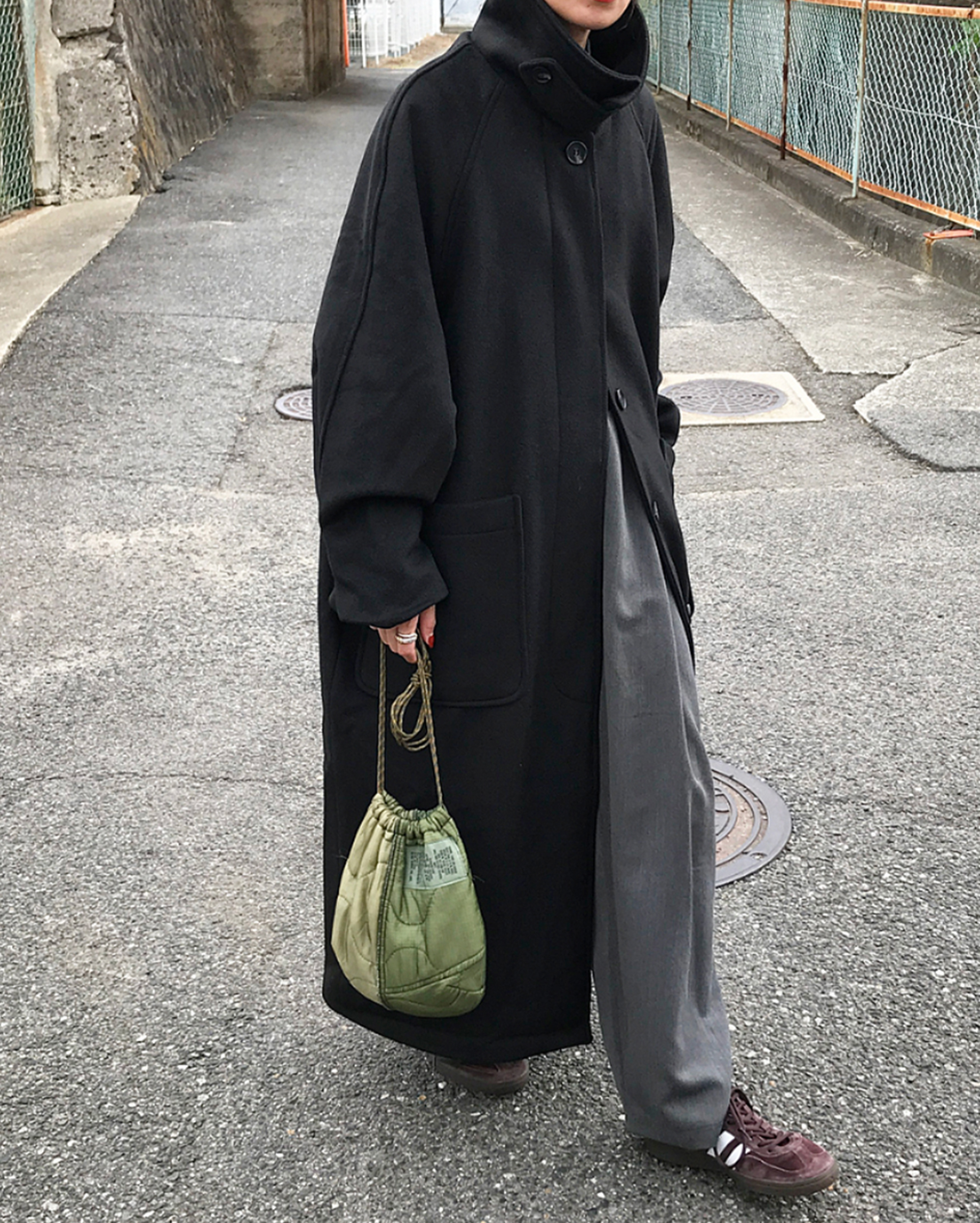 [2回再販](ORIGINAL) ラグランシングルロングコート